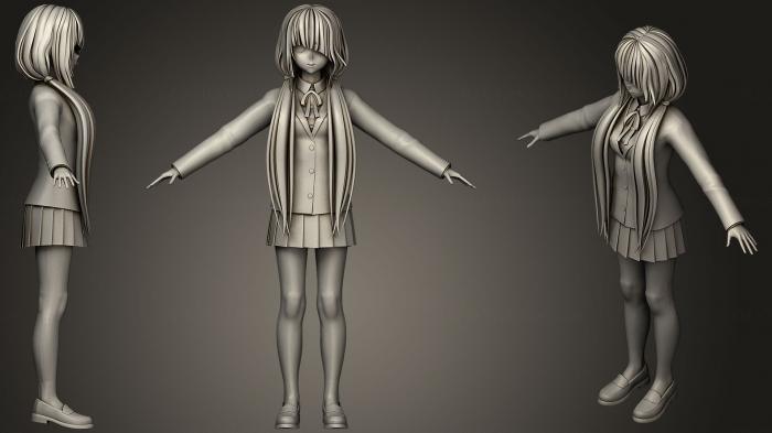 Figurines of girls (STKGL_0300) 3D model for CNC machine